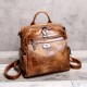 Women Vintage Oil Wax Multi-function Backpack Handbag Women Vintage Oil Wax Multi-function Backpack Handbag