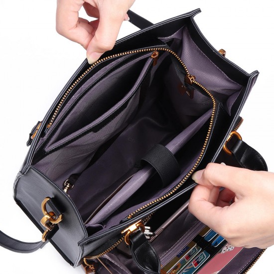 Brenice Women Solid Multifuction Handbag Work Crossbody Bag Muti-Pocket Multipurpose Bag Brenice Women Solid Multifuction Handbag Work Crossbody Bag Muti-Pocket Multipurpose Bag