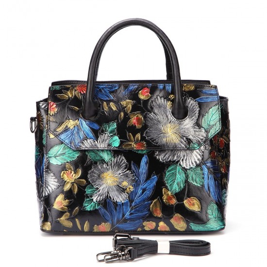 Genuine Leather Hand-painted Vintage Handbag Genuine Leather Hand-painted Vintage Handbag