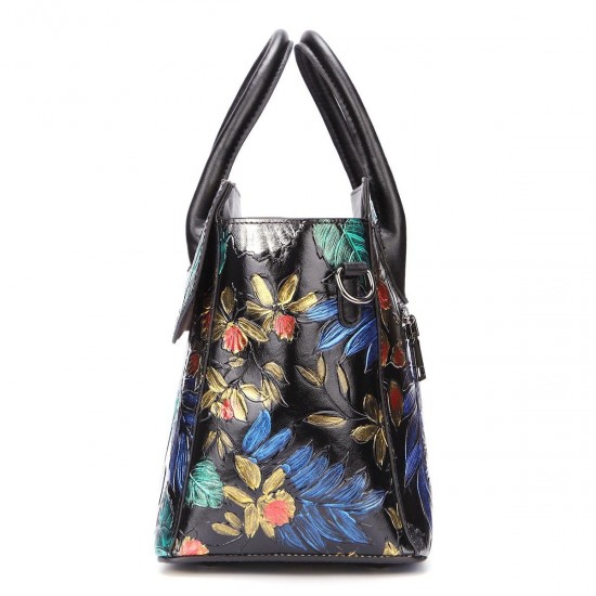 Genuine Leather Hand-painted Vintage Handbag Genuine Leather Hand-painted Vintage Handbag