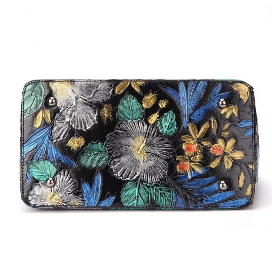 Genuine Leather Hand-painted Vintage Handbag Genuine Leather Hand-painted Vintage Handbag