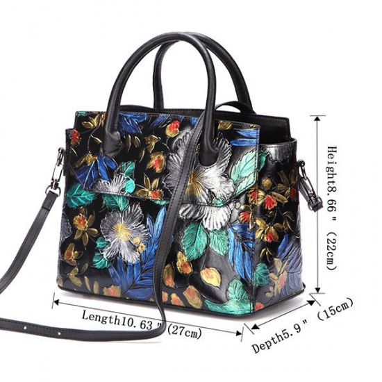 Genuine Leather Hand-painted Vintage Handbag Genuine Leather Hand-painted Vintage Handbag