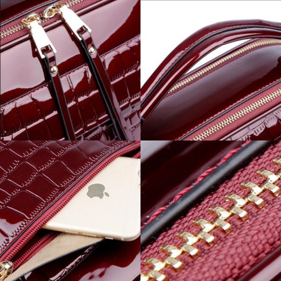 Women Patent Leather Seashell Bag Portable Diagonal Bag Women Patent Leather Seashell Bag Portable Diagonal Bag