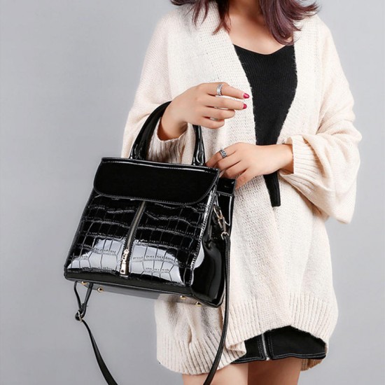 Women Fashion Portable Patent Leather Handbag Women Fashion Portable Patent Leather Handbag