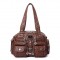 Angel Kiss Women Soft Leather Multi-Pocket Motorcycle Bag Shoulder Bag Crossbody Bag Handbag