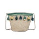 Straw Tassel Leisure Zipper Bucket Bag Shoulder Bag Straw Tassel Leisure Zipper Bucket Bag Shoulder Bag