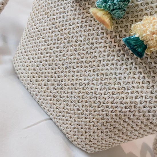 Straw Tassel Leisure Zipper Bucket Bag Shoulder Bag Straw Tassel Leisure Zipper Bucket Bag Shoulder Bag
