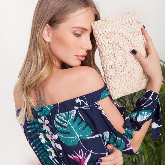 JOSEKO Women Summer Lovely Retro Straw Knitted Wallet Key Money Beach Long Bag Clutch JOSEKO Women Summer Lovely Retro Straw Knitted Wallet Key Money Beach Long Bag Clutch