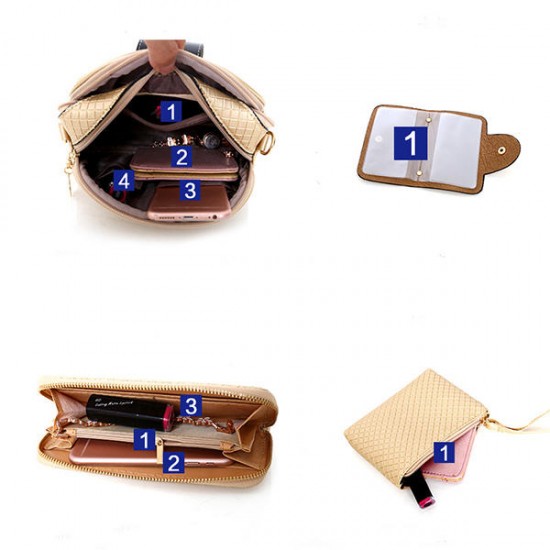 6 PCS Women PU Leather Handbag Vintage Leisure Crossbody Bag Solid Shoulder Bag 6 PCS Women PU Leather Handbag Vintage Leisure Crossbody Bag Solid Shoulder Bag