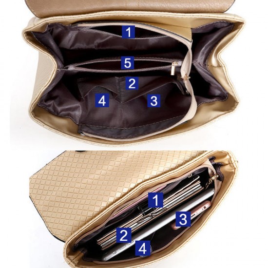6 PCS Women PU Leather Handbag Vintage Leisure Crossbody Bag Solid Shoulder Bag 6 PCS Women PU Leather Handbag Vintage Leisure Crossbody Bag Solid Shoulder Bag