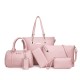 6PCS Women Plain Faux Leather Handbag Shoulder Bag Clutch Bag Card Holder 6PCS Women Plain Faux Leather Handbag Shoulder Bag Clutch Bag Card Holder