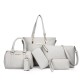 6PCS Women Plain Faux Leather Handbag Shoulder Bag Clutch Bag Card Holder 6PCS Women Plain Faux Leather Handbag Shoulder Bag Clutch Bag Card Holder