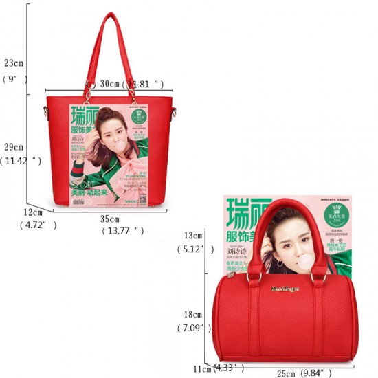 6PCS Women Plain Faux Leather Handbag Shoulder Bag Clutch Bag Card Holder 6PCS Women Plain Faux Leather Handbag Shoulder Bag Clutch Bag Card Holder