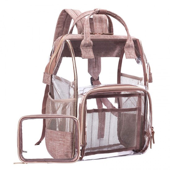 Women Transparent Clear Jelly Patchwork PVC Beach Bag Backpack Handbag Women Transparent Clear Jelly Patchwork PVC Beach Bag Backpack Handbag