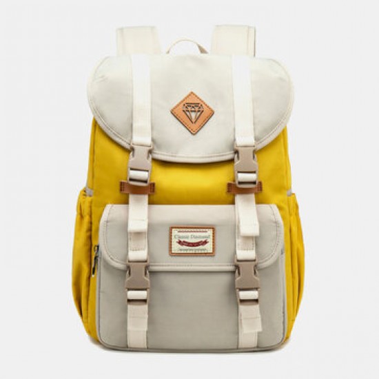 Women Large Capacity Canvas Multi-Color Casual Patchwork Backpack Daily Bag Women Large Capacity Canvas Multi-Color Casual Patchwork Backpack Daily Bag