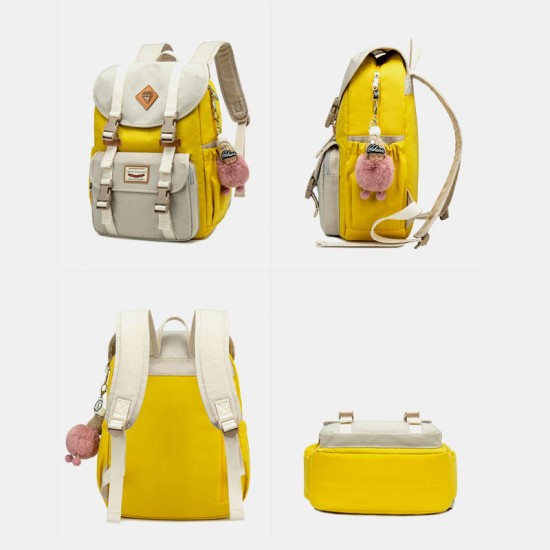 Women Large Capacity Canvas Multi-Color Casual Patchwork Backpack Daily Bag Women Large Capacity Canvas Multi-Color Casual Patchwork Backpack Daily Bag