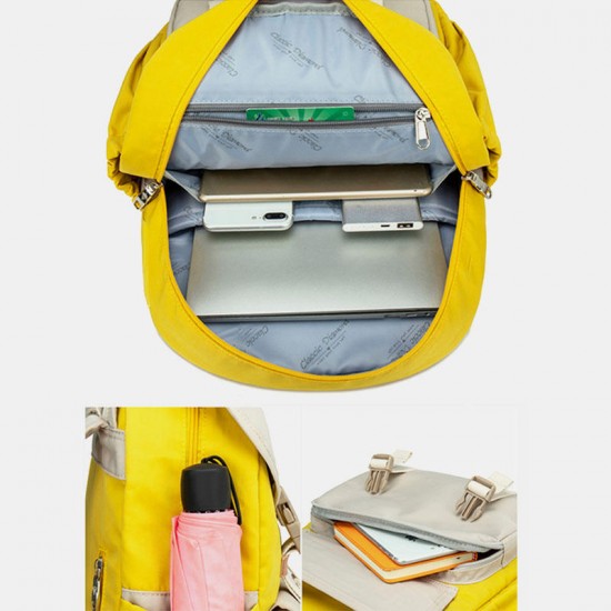 Women Large Capacity Canvas Multi-Color Casual Patchwork Backpack Daily Bag Women Large Capacity Canvas Multi-Color Casual Patchwork Backpack Daily Bag