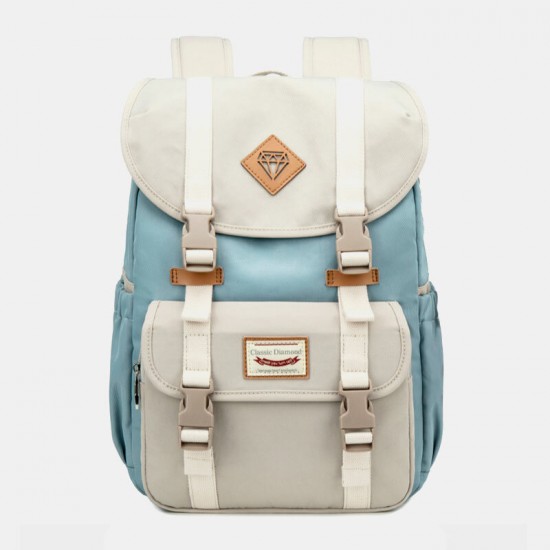 Women Large Capacity Canvas Multi-Color Casual Patchwork Backpack Daily Bag Women Large Capacity Canvas Multi-Color Casual Patchwork Backpack Daily Bag