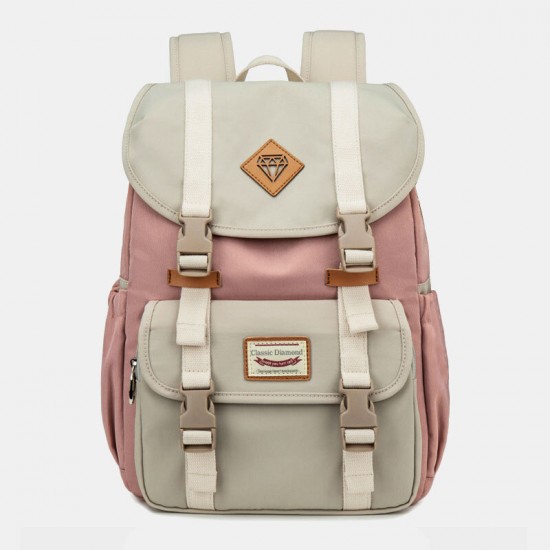 Women Large Capacity Canvas Multi-Color Casual Patchwork Backpack Daily Bag Women Large Capacity Canvas Multi-Color Casual Patchwork Backpack Daily Bag