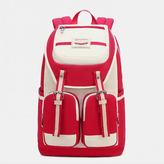 Women Waterproof Nylon Large Capacity Casual Patchwork Backpack Women Waterproof Nylon Large Capacity Casual Patchwork Backpack