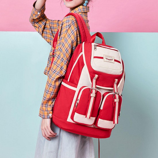 Women Waterproof Nylon Large Capacity Casual Patchwork Backpack Women Waterproof Nylon Large Capacity Casual Patchwork Backpack
