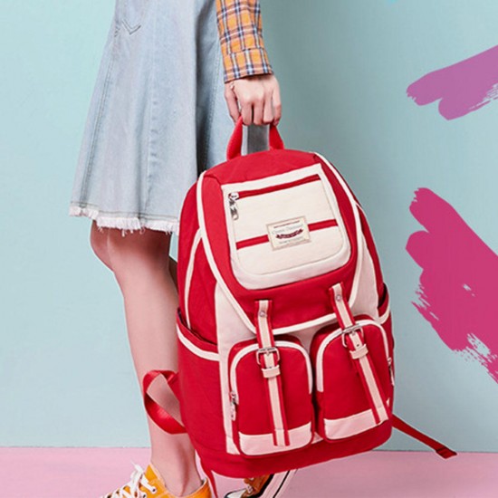 Women Waterproof Nylon Large Capacity Casual Patchwork Backpack Women Waterproof Nylon Large Capacity Casual Patchwork Backpack