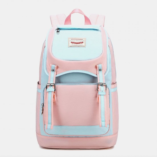 Women Waterproof Nylon Large Capacity Casual Patchwork Backpack Women Waterproof Nylon Large Capacity Casual Patchwork Backpack
