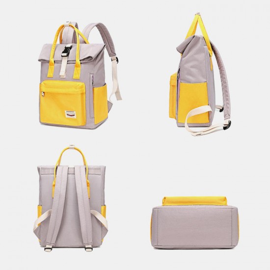 Women Canvas Casual Patchwork Backpack Women Canvas Casual Patchwork Backpack