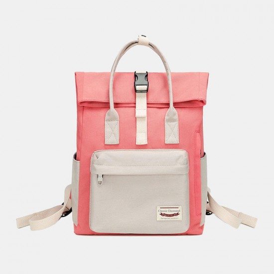 Women Canvas Casual Patchwork Backpack Women Canvas Casual Patchwork Backpack