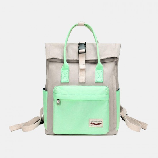 Women Canvas Casual Patchwork Backpack Women Canvas Casual Patchwork Backpack