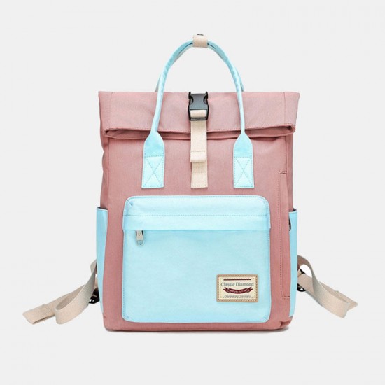 Women Canvas Casual Patchwork Backpack Women Canvas Casual Patchwork Backpack