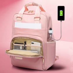 Women Nylon Waterproof Light Weight Multifunction Casual Patchwork Backpack