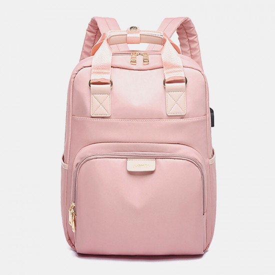 Women Nylon Waterproof Light Weight Multifunction Casual Patchwork Backpack Women Nylon Waterproof Light Weight Multifunction Casual Patchwork Backpack