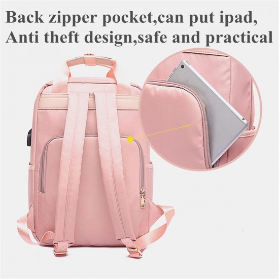 Women Nylon Waterproof Light Weight Multifunction Casual Patchwork Backpack Women Nylon Waterproof Light Weight Multifunction Casual Patchwork Backpack