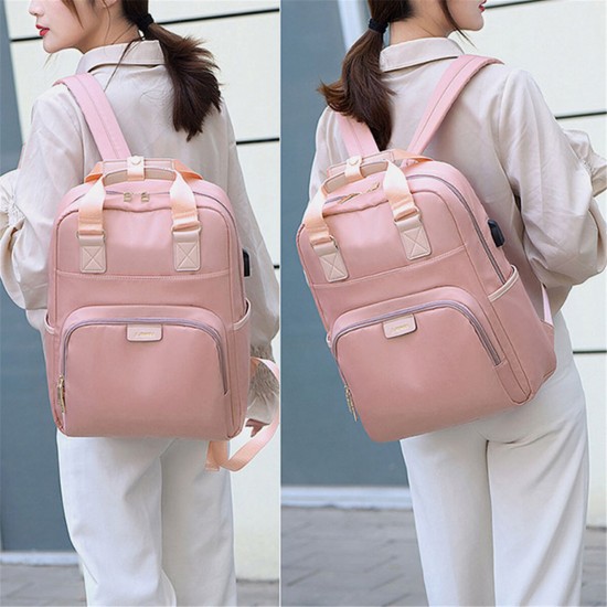 Women Nylon Waterproof Light Weight Multifunction Casual Patchwork Backpack Women Nylon Waterproof Light Weight Multifunction Casual Patchwork Backpack