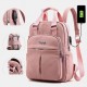 Women Nylon Waterproof Casual Patchwork Backpack With USB Charging Port For Outdoor School Women Nylon Waterproof Casual Patchwork Backpack With USB Charging Port For Outdoor School