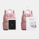 Women Nylon Waterproof Casual Patchwork Backpack With USB Charging Port For Outdoor School Women Nylon Waterproof Casual Patchwork Backpack With USB Charging Port For Outdoor School