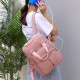Women Nylon Waterproof Casual Patchwork Backpack With USB Charging Port For Outdoor School Women Nylon Waterproof Casual Patchwork Backpack With USB Charging Port For Outdoor School