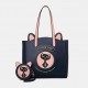 2PCS Women Fashion Crossbody Bag Cat Pattern Handbag 2PCS Women Fashion Crossbody Bag Cat Pattern Handbag