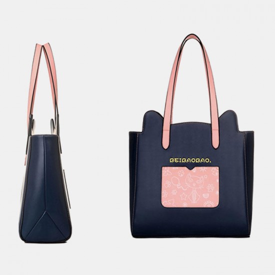 2PCS Women Fashion Crossbody Bag Cat Pattern Handbag 2PCS Women Fashion Crossbody Bag Cat Pattern Handbag