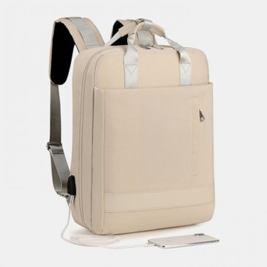 Women Multifunction Waterproof Pure Color Casual Patchwork Backpack Women Multifunction Waterproof Pure Color Casual Patchwork Backpack