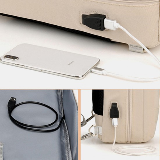 Women Multifunction Waterproof Pure Color Casual Patchwork Backpack Women Multifunction Waterproof Pure Color Casual Patchwork Backpack