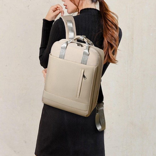 Women Multifunction Waterproof Pure Color Casual Patchwork Backpack Women Multifunction Waterproof Pure Color Casual Patchwork Backpack