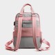 Women Canvas Multifunction Waterproof Casual Patchwork Backpack With USB Charging Port Women Canvas Multifunction Waterproof Casual Patchwork Backpack With USB Charging Port