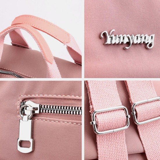 Women Canvas Multifunction Waterproof Casual Patchwork Backpack With USB Charging Port Women Canvas Multifunction Waterproof Casual Patchwork Backpack With USB Charging Port