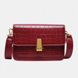 Women Vintage Lizard Grain Crossbody Bag Shoulder Bag