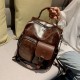 Women Vintage Faux Leather Multifunctional Backpack Crossbody Bag Women Vintage Faux Leather Multifunctional Backpack Crossbody Bag