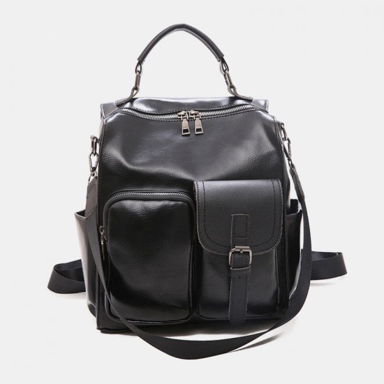 Women Vintage Faux Leather Multifunctional Backpack Crossbody Bag Women Vintage Faux Leather Multifunctional Backpack Crossbody Bag