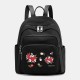 Women Nylon Waterproof Floral Casual Embroidered Backpack Women Nylon Waterproof Floral Casual Embroidered Backpack