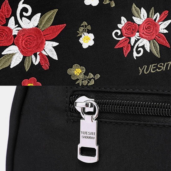 Women Nylon Waterproof Floral Casual Embroidered Backpack Women Nylon Waterproof Floral Casual Embroidered Backpack